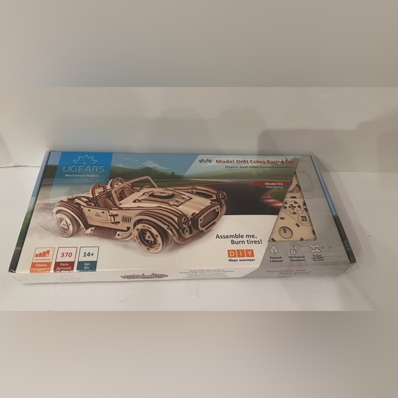 Model Drift Cobra Racing Car 3D Wood Model Kit UGEARS New 370 Parts - Picture 2 of 8